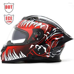 Motorcycle Helmets Helmet Full Face DOT ECE Certification Man's And Woman's Road Double Lens