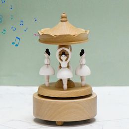 Ballet Dancer Music Box Dancing Ballerina Music Box With Rotating Figurine Vintage Wood Carved Mechanism Music Box For Adult