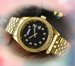 High quality mens womens unisex diamonds ring dot watch 40mm all the crime super quartz movement chain bracelet waterproof clock table day date time watches gifts