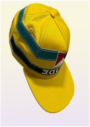 Embroidered Striped Patch Yellow Rhude Baseball Cap Men Women 1 1 High Quality Outdoor Sunscreen Adjustable Hat Wide Brim1239332