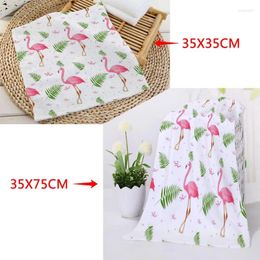 Towel Arrival Custom Flamingo Printed Face Microfiber Fabric Square Rectangle Towels Size 35x35cm 35x75cm Logo