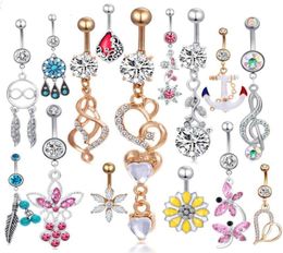 fashion dangle belly ring mix style navel button piercing body Jewellery belly button rings for women2450255