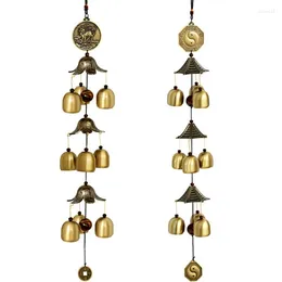 Decorative Figurines Brass Wind Chimes Hanging Ornaments Feng Shui Bells Pendant Home Garden Decoration Women Men Gift 1pcs