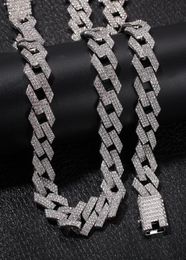 Iced Out Miami Cuban Link Chain Mens Rose Gold Chains Thick Necklace Bracelet Fashion Hip Hop Jewelry3666160