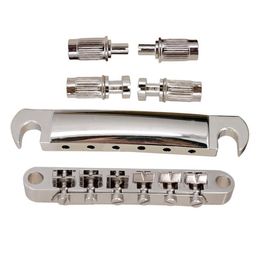 1 Set Guitar Saddle Bridge Tailpiece Silver for Gibson LPEPI Electric Guitar Parts Bridge9364432