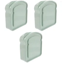 Plates 3 Pieces Sandwich Box Container Lid Large Bread Little Containers Lids Small Snack Kids Sealable Convenient Sub