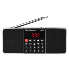 Y618 Mini Fm Radio Digital Portable Dual 3W Stereo Speaker Mp3 o Player High Fidelity Sound Quality W 2 Inch Display S14625238