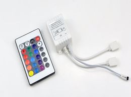 24 Keys Dual Connectors Output IR Remote RGB Controller DC12V 2 Ports Dimmer For 3528 5050 3014 SMD RGB LED Strip light Control8052288