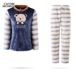 Home Clothing CAVME Winter Pyjama Sets Clothes Sleepwear O-Neck For Women Lady M-2XL