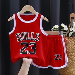 Clothing Sets Children For Boys Summer Sports Uniform Short-sleeved Suit Basketball Vest Outer Wear Loungwear