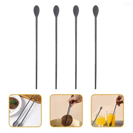 Spoons 2 Pairs Silicone Integrated Chopsticks Spoon Multipurpose Cutlery Set Stirring Silica Gel Beverage