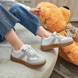 Sneakers Boys Shoes Spring and Autumn Leather Childrens Loafers Moccasins Solid Anti slip Childrens Shoes Q240413