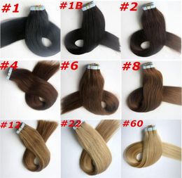 100g 40pcs Glue Skin Weft Tape in Hair Extensions 18 20 22 24inch Brazilian Indian Human Hair Extensions9235098