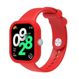 Newest 2 In 1 For Redmi Watch 4 Case + Strap High Quality Silicone Smart Watch Protector Shell and Band All in One Colour