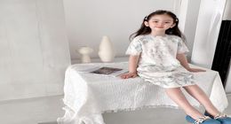 baby Girls Dress Spring Fall European and American Style Flower short sleeve dresses Toddler Girl Clothing 214 Yrs6569303