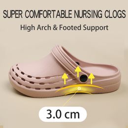 Women Slippers Summer EVA Beach Sandals Slip Resistant Contoured Footbeds Beautician Work Shoes Garden Strap Slip On Clogs X08
