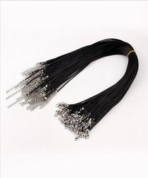 Cord 100 pc 1.5mm 2mm Cheap Black Wax Leather Necklace Beading Cord String Rope DIY Jewellery Findings Wholesale JF0016296662