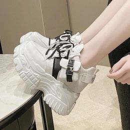 Casual Shoes Lucyever 2024 Spring Women Chunky Sneakers Lace Up Increase Height Woman Harajuku Style Pocket Platform Trainers Female