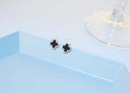 Agood fashion earrings for women black clover earing stud 925 sterling silver pin high quality HN2102792562