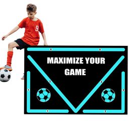 Football Practice Mat Rubber Soccer Mat Anti-Slip Football Equipment Indoor Outdoor 90x60cm Football Training Aid Soccer