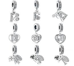 Alphabet Numbers 13 16 18 21 30 40 50 60 70 Bead Authentic 925 Silver Fit Original Charm Bracelet Making Berloque23659218270712