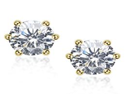 Sterling Silver S925 1CTPair Moissanite Diamond Earring Women Wedding Engagement Earrings DVVS1 18K White Gold Plated Hip Hop5439238