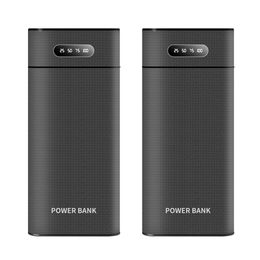 Portable Power Bank Case LCD Digital Display DIY Battery Charge Storage Box Dual USB Output with LED Flashlight for Phone Tablet