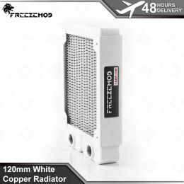 Cooling 120mm White Copper Radiator FREEZEMOD G1/4 Thread PC Water Cooler Copper Liquid Cooling Suitable for 1 Fans TSRPTWWhite120