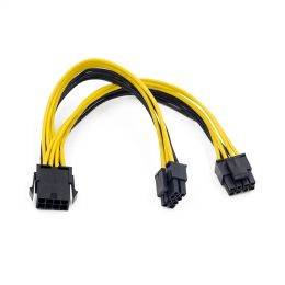 EPS CPU 12V 8Pin Female to Dual 8Pin (4+4)Pin EPS 12V Male Motherboard Power Supply Cable Y Splitter Adapter Sleeve