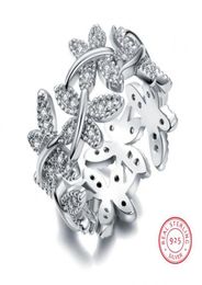 Victoria Wieck Sparkling Jewelry Luxury 100 Soild Pure 925 Sterling Silver Cute Butterfly White Sapphire Women Wedding Flower Ban1243005