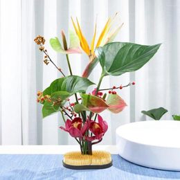 Vases Flower Arrangement Tool Stainless Steel Frog Holder For Diy Vase Sun Moon Shape Floral Arranger Home