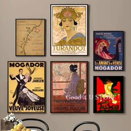 Vintage Classic Music Opera Madam Butterfly Turandot Advertising Film Poster Canvas Painting Wall Art Pictures Home Room Decor