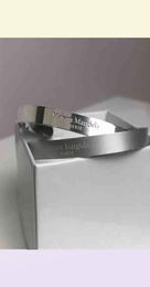 PyC Margiela Style titanium steel frosted reverse couple MM6 open simple Bracelet52379685859791