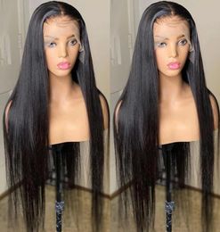 150Remy Baby Hair 13x6 Transparent HD Lace Front Wig Bone Straight Human Hair Lace Frontal Wigs Brazilian Straight 4x4 Lace Closu6657772