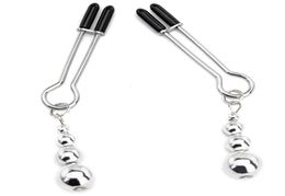 Metal Nipple Clamps clips ring bell torture slave BDSM breast Bondage restraint sexy Toy For Women Couple play Game6750508