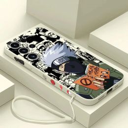 Case for Samsung Galaxy S24 Ultra S23 Ultra 5G S21 S20 FE S22 Plus S23 5G S24 Plus N-Narutos Kakashi Lee Cover Print Luxury