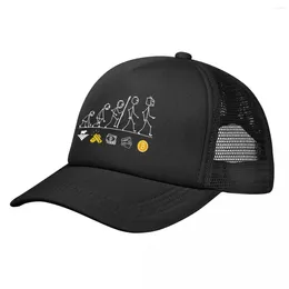 Ball Caps The Evolution Of Money Crypto Trucker Hat Adult Btc Ethereum Blockchain Sports Cap Adjustable Mesh Baseball