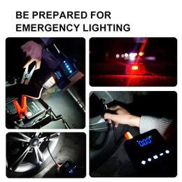 Car Jump Starter Emergency Air Pump 4 in 1 Air Compressor Outdoor Power Bank LED Lamp Car Battery 1200A Starter Tyre Inflator