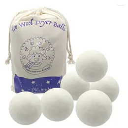 Laundry Bags 2.75inch 7cm Reusable Natural Fabric Softener Wool Dryer Balls To Static Reduces Helps Dry Clothes LX8702
