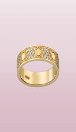 Love Ring Designer Rings Ring DiamondPave Wedding Band Women Luxury Jewelry Titanium Steel GoldPlated Never Fade Not Aller1249885