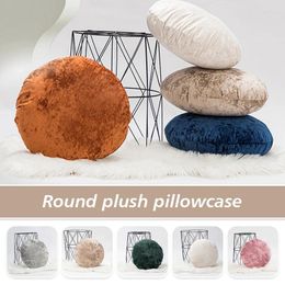 Pillow 45cm Soft Velvet Round Plush Cover Case Sofa Chair Nordic Home Office Car Decor Backrest Unfilled