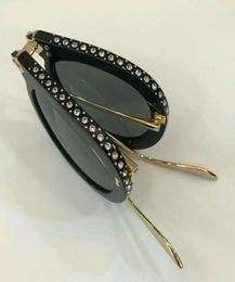 0307s Sunglasses Glasses alone Folding Black Rhinestone Lens 0307 Fashion Sunglasses Eyewear Summer New with Box2579704