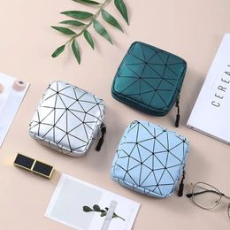 Storage Bags Girls Sanitary Napkin Pad Pouch PU Leather Tampon Bag Portable Makeup Lipstick Key Earphone Data Cables Travel Organiser