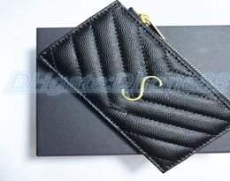 Top quality Designer mens womens caviar wallet 6 card holder slots key pouch Luxury cardholder envelope Wallets with box passport 4007925