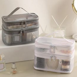 Storage Bags Fashion Mesh Makeup Bag Lightweight Portable Toiletry For Outdoor