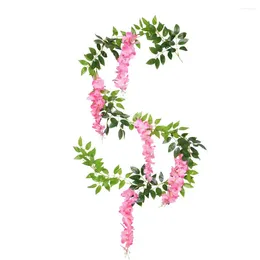 Decorative Flowers Wedding Artificial Wisteria Flower Vine Garland Home Decor White Pography Sessions