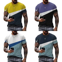 2022 Mens T shirt Designer Dazzling summer new sports style design models stitching printed short-sleeved tops simple casual breathable T-shirt clothes men sm