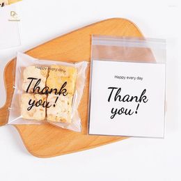 Gift Wrap Self-Adhesive Plastic Bags Thank You Sticker Craft Cookie Candy Wedding Birthday Party Christmas 100x