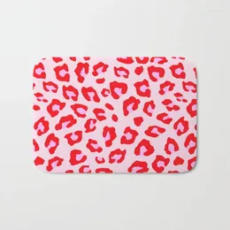 Bath Mats Bathroom Rugs Red And Pink Mat Flannel Absorbent Non Slip Doormat For Entrance Door