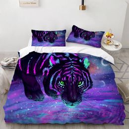 Bedding Sets 3d Colourful Tiger/Lion Set Stylish Comfortable Down Children Animal Printed Home Textile